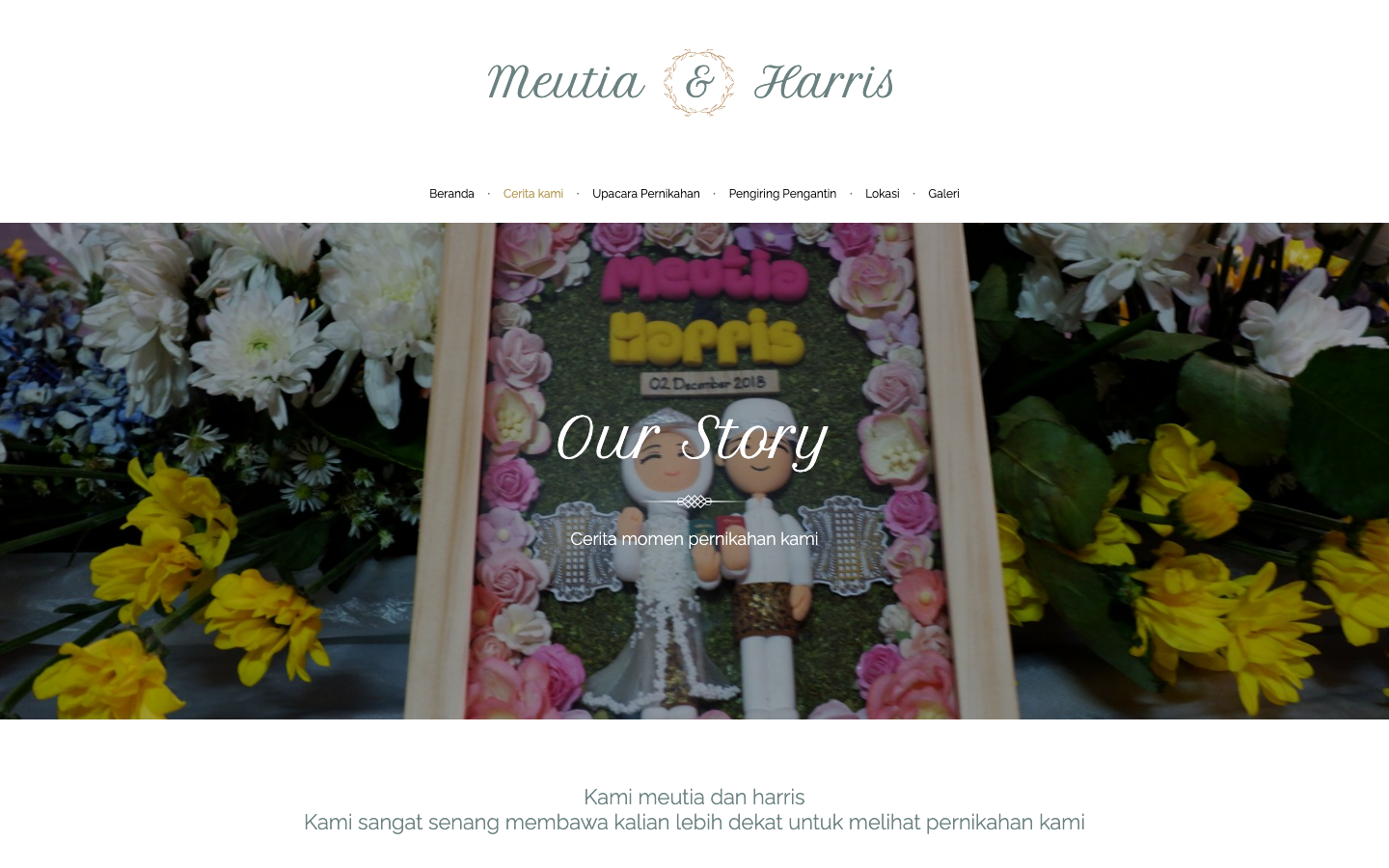 Preview of Meutia & Harris Wedding Website